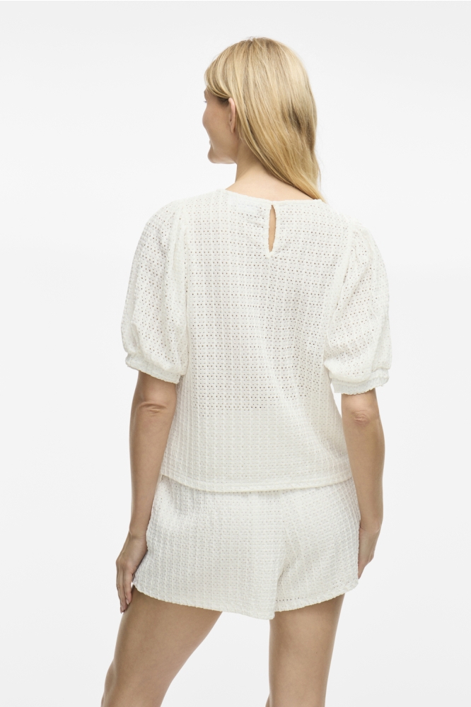 VIMINERA O-NECK 2/4 TOP/TES 14106721 SNOW WHITE